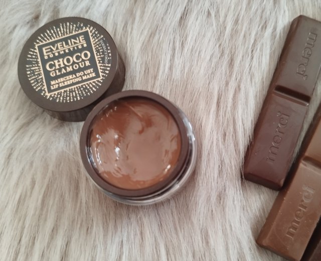 Eveline Choco Glamour, maseczka do ust, lip sleeping mask