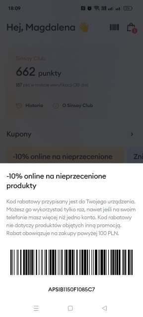 Kod rabatowy do Sinsay - poszukiwany