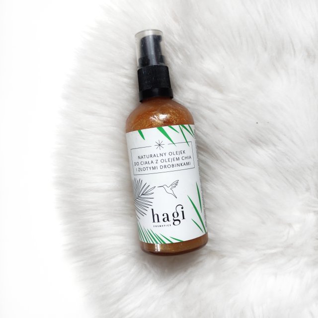 Hagi Cosmetics Olejek do ciała, Naturalny, Z Olejem Chia i Złotymi Drobinkami