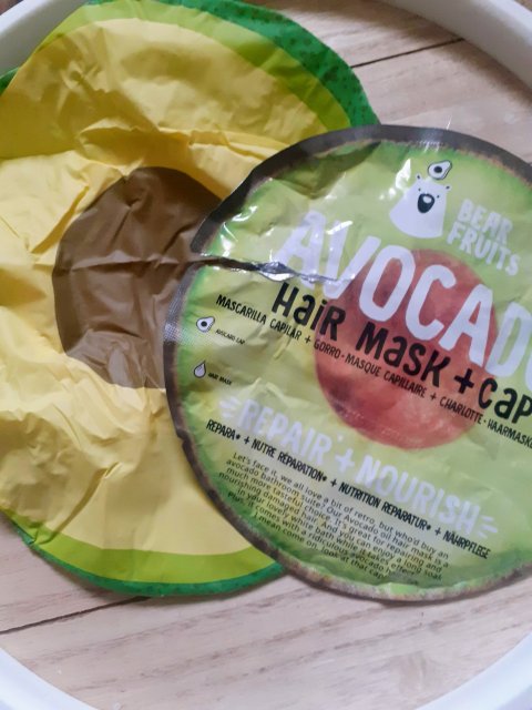 Bear Fruits Maska do włosów z czepkiem, Avocado Hair Mask, Repair + Nourish