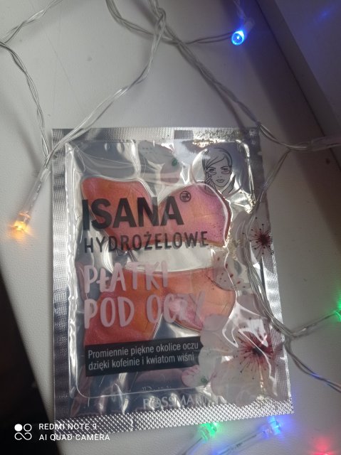 Isana Płatki pod oczy, Hydrożelowe, Kofeina i kwiat wiśni