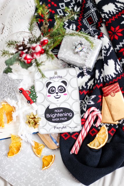 Puorella Maska do twarzy w płacie, Aqua Brightening Mask Pack