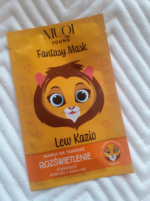 NIUQI Young, Fantasy Mask, Maska do twarzy na tkaninie, Rozświetlenie, Lew Kazio