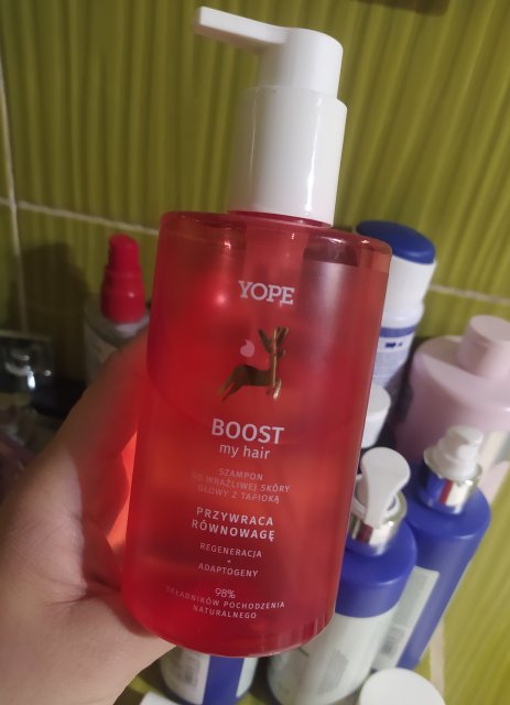 YOPE Szampon do włosów, Boost My Hair, Do wrażliwej skóry głowy z tapioką