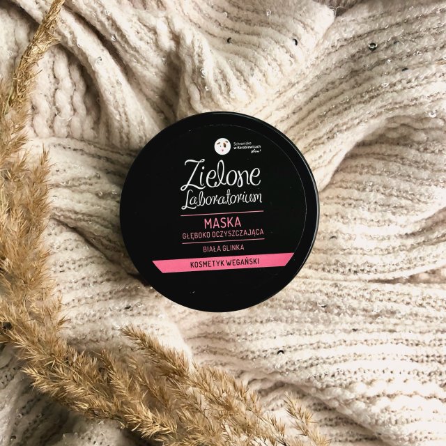 Zielone Laboratorium Maseczka do twarzy, Głęboko oczyszczająca, Biała glinka