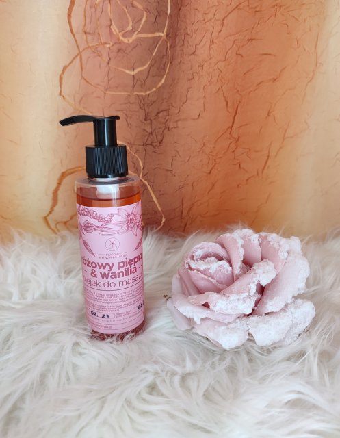 Bydgoska Wytwórnia Mydła Olejek do masażu, Różowy pieprz & wanilia