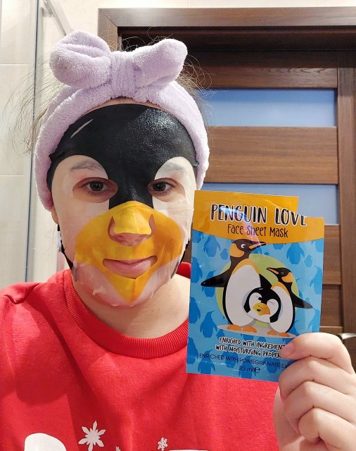 Maxbrands Marketing B.V. Fun Facial Mask, Maseczka do twarzy w płacie, Pingwinek