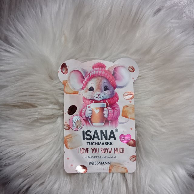 Isana I love you snow much, Maska w płachcie z olejem migdałowym i ekstraktem z kawy 