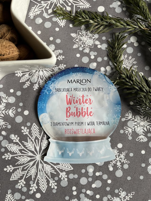 Marion Winter Bubble, Maseczka do twarzy, Bąbelkująca, Rozświetlająca, Z diamentowym pyłem i wodą termalną