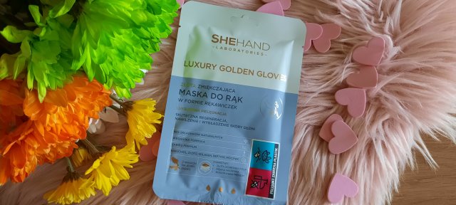 SheHand Maska do rąk w formie rękawiczek, Luksusowa Pielęgnacja, Luxury Golden Gloves, Złota, Zmiękczająca