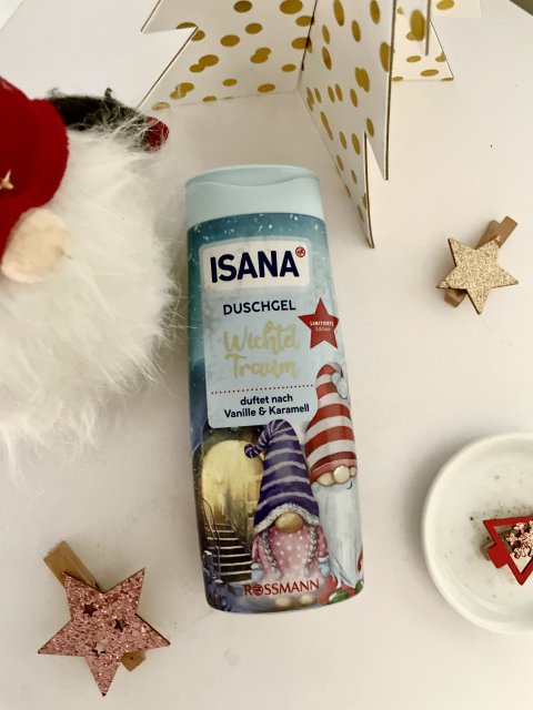 Isana, żel pod prysznic zimowy, wanilia i karmel 