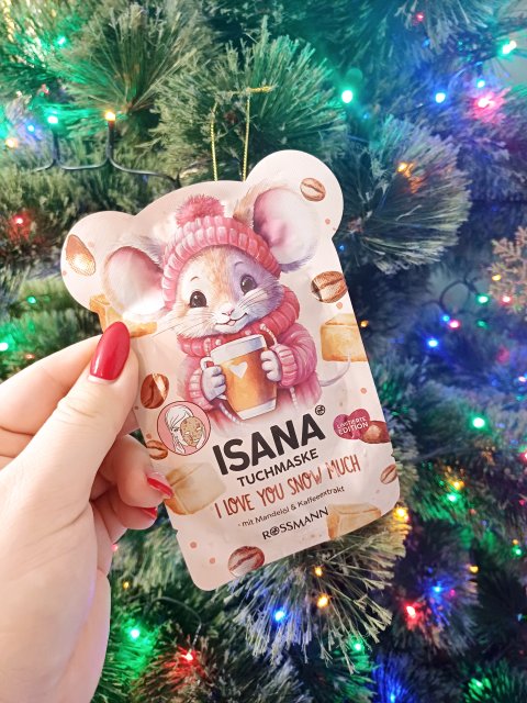 Isana I love you snow much, Maska w płachcie z olejem migdałowym i ekstraktem z kawy 