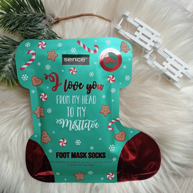 sence beauty Maska do stóp w formie skarpet, Foot Mask Socks, I love you