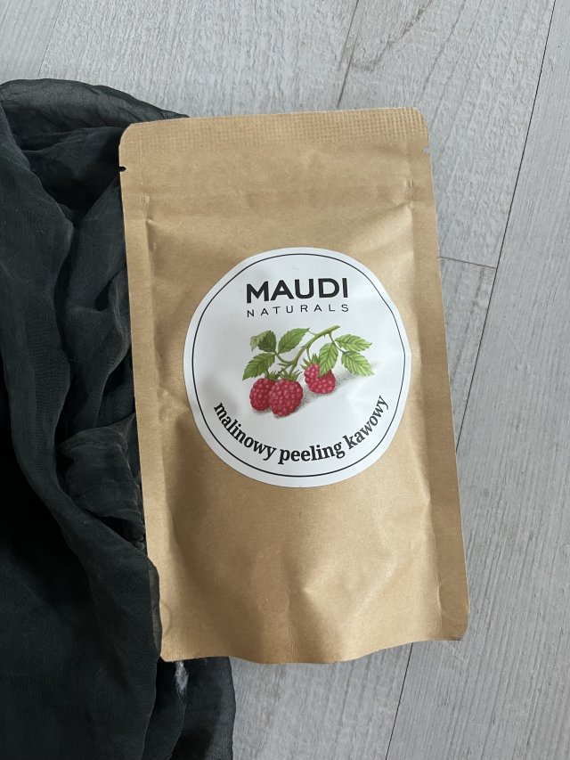 Maudi Naturals Peeling do ciała, Kawowy, Malinowy