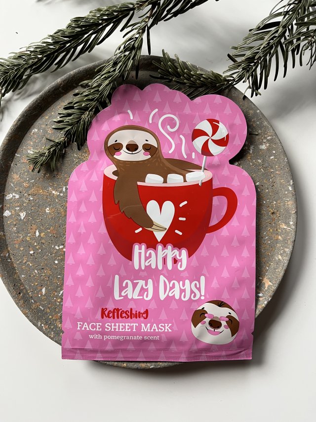 Maxbrands Marketing B.V. Face Sheet Mask, Maseczka do twarzy w płacie, Happy Lazy Days, Zapach granatu