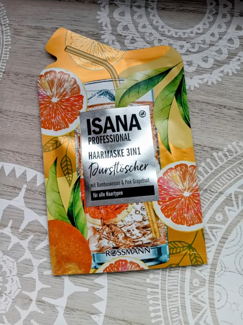 Isana Professional, Maska do włosów, Durstlöscher, 3in1, Woda bambusowa i różowy grejpfrut 
