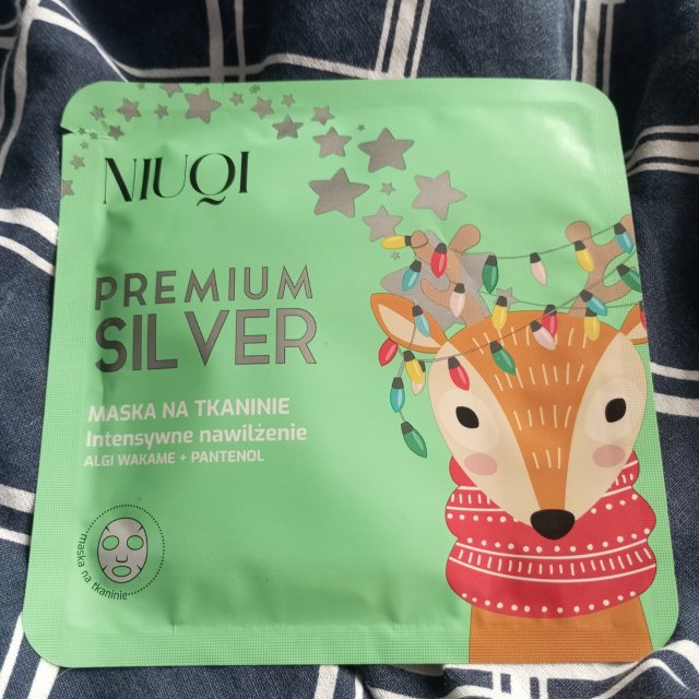 NIUQI Maska na tkaninie, Premium Silver, Intensywne nawilżenie 