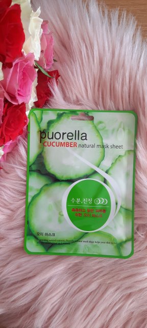Puorella Maska do twarzy w płacie, Cucumber Natural Mask Sheet