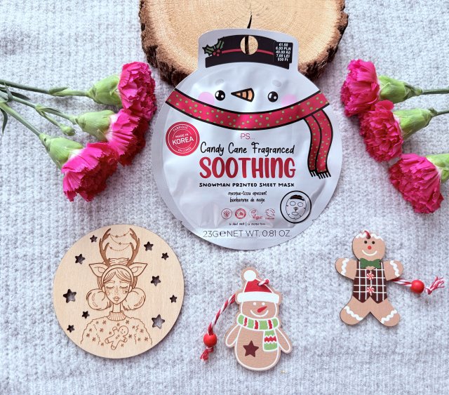 PS... Maseczka do twarzy w płacie, Candy Cane Hydrating, Snowman Sheet Mask