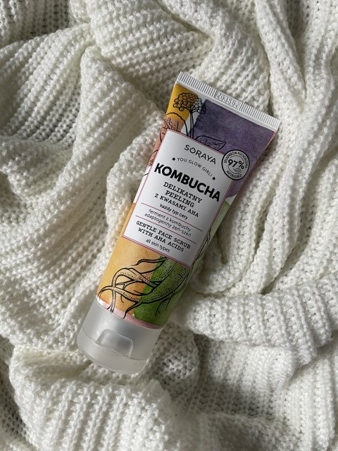 Soraya Kombucha, Peeling do twarzy, Delikatny, Z kwasami AHA, Każdy typ cery