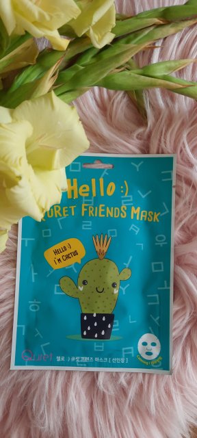 Quret Maska do twarzy w płacie, Hello Friends Mask, Z ekstraktem kaktusa