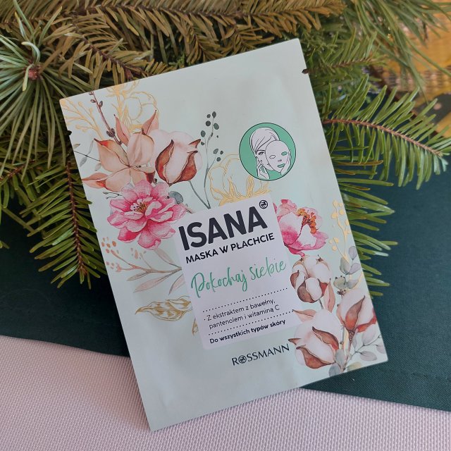 Isana Maseczka do twarzy w płacie, Pokochaj Siebie, Ekstrakt  bawełny, panthenol i witamina C