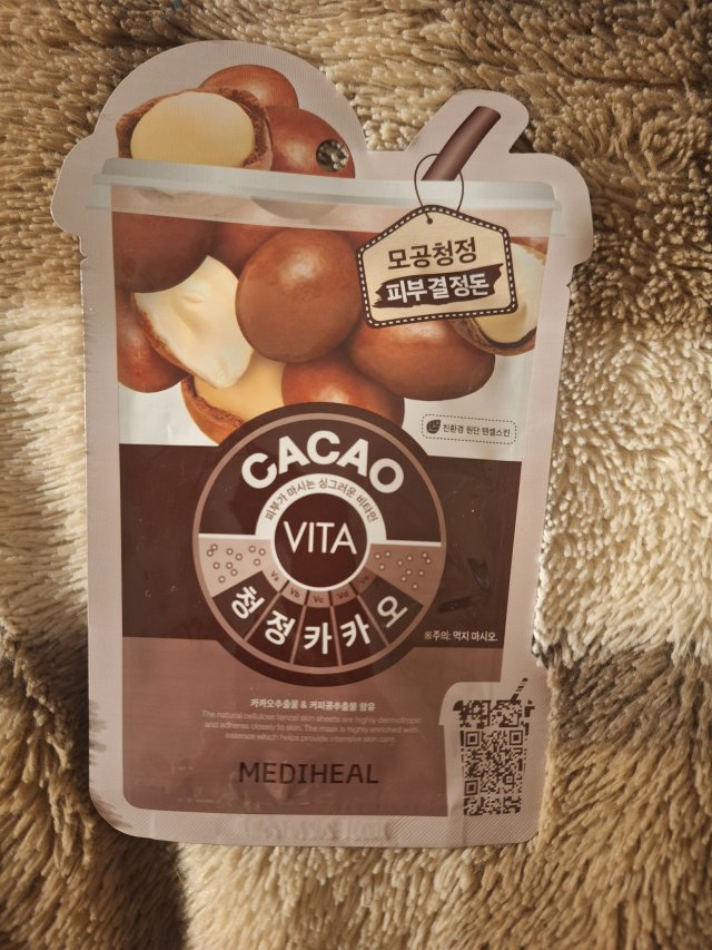 Mediheal Cacao Vita, Maska do twarzy w płacie, Oczyszczająca, Kakao