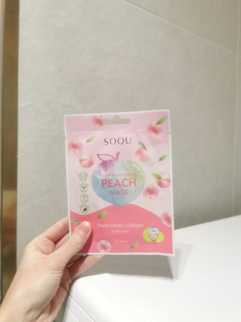 Soqu Maska do twarzy w płacie, Pluming & Firming, Peach Mask