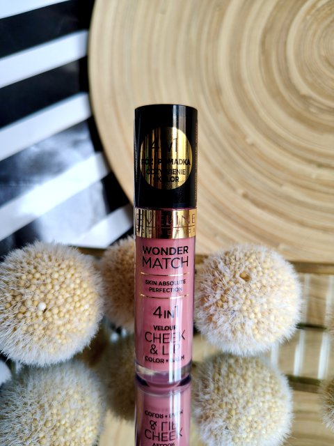 Eveline Wonder Match, Skin Absolute Perfection Velour Cheek & Lip Color Balm, Róż i pomadka do ust w płynie, 4in1, nr 02