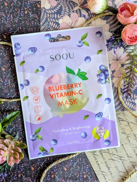 Soqu Maska do twarzy w płacie, Blueberry Vitamin-C Mask