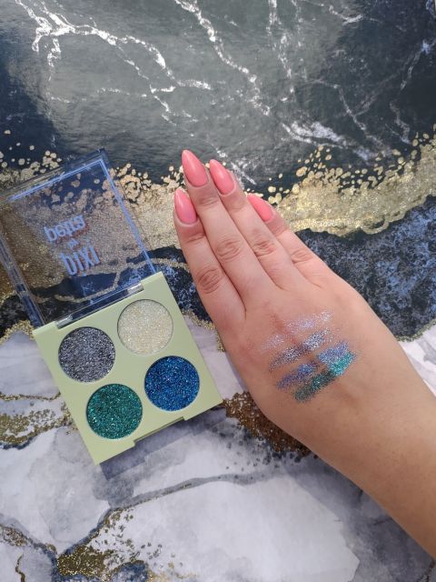 Pixi Paleta prasowanych brokatów, Glitter-y Eye Quad, Blue Pearl
