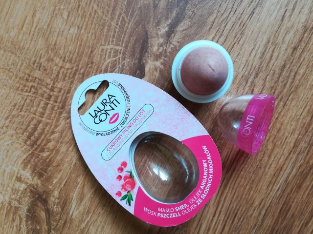 Laura Conti Cukrowy peeling do ust, Z żurawinowymi drobinkami