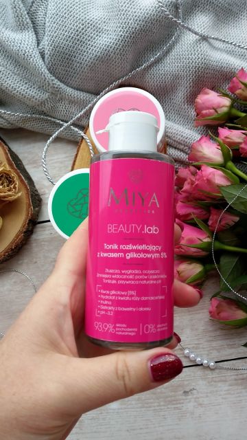 Miya Cosmetics Beauty lab, Tonik do twarzy, Rozświetlający, Kwas glikolowy 5%
