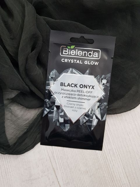 Bielenda Crystal Glow, Maseoff, Oczyszczająco-detoksykująca, Z efektem shimmer, Black Onyx, Czarny onyks i ekstrakt z czarnej róży