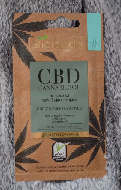 Bielenda CBD, Cannabidiol, Maseczka do twarzy, Nawilżająco-kojąca
