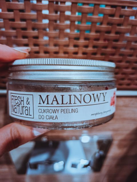 Fresh&Natural Cukrowy peeling do ciała, Malinowy data-recommend=