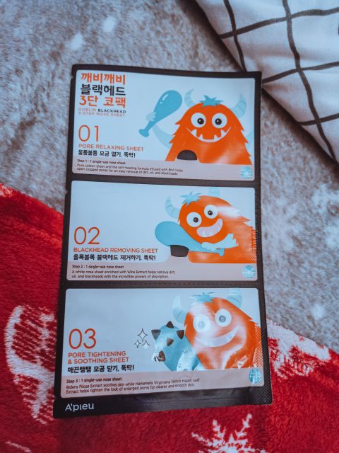 A'pieu Plastry na nos, Oczyszczająco-wygładzające, 3 stopniowe, Goblin Blackhead 3-step Nose Pack data-recommend=