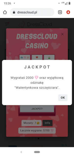 Walentynkowe kasyno DressCloud