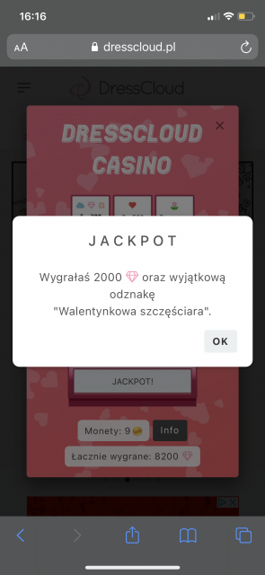 Walentynkowe kasyno DressCloud
