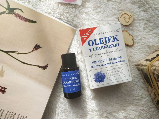 Bioélixire Olejek do włosów, Olejek z czarnuszki, Filtr UV + Malachit