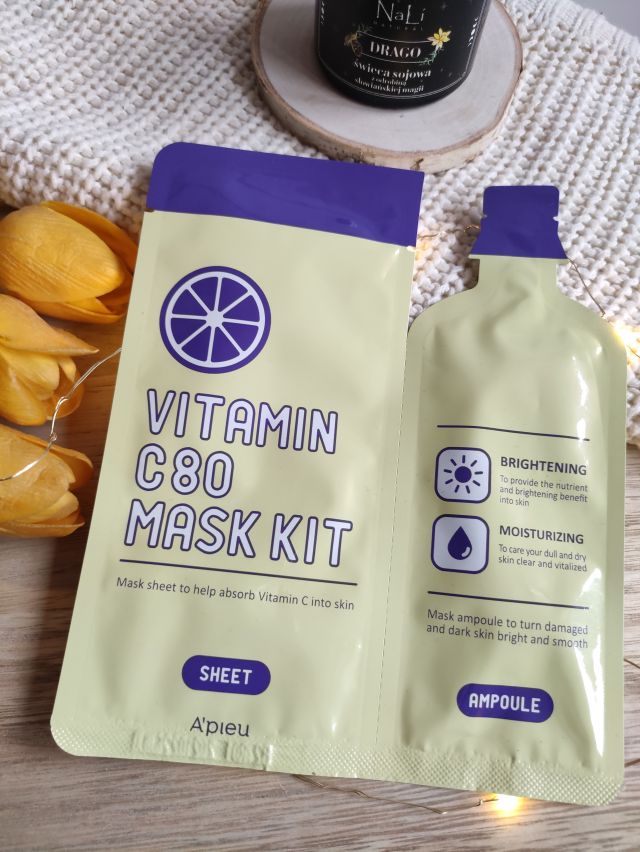 A'pieu Maska do twarzy w płacie, Vitamin C80 Mask Kit