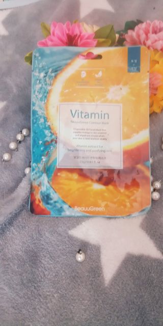 BeauuGreen - Maska do twarzy w płacie, Vitamin Contour Mask