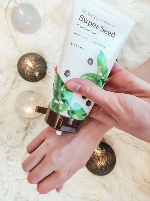 MISSHA Super Seed, Green Tea Cleansing Foam, Pianka do mycia twarzy, Zielona herbata