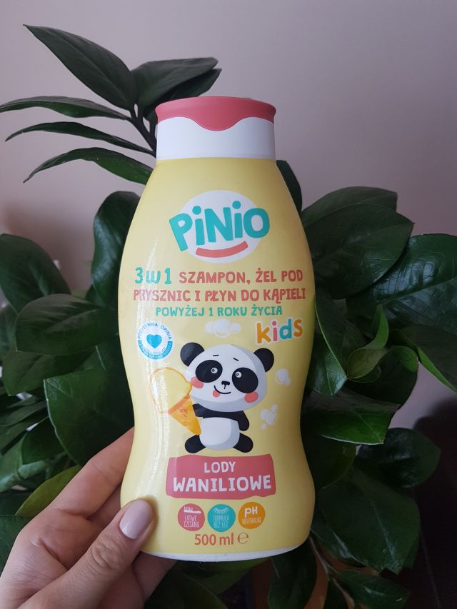 Pinio 3w1, Szampon, Żel pod prysznic, Płyn do kąpieli, Lody waniliowe 