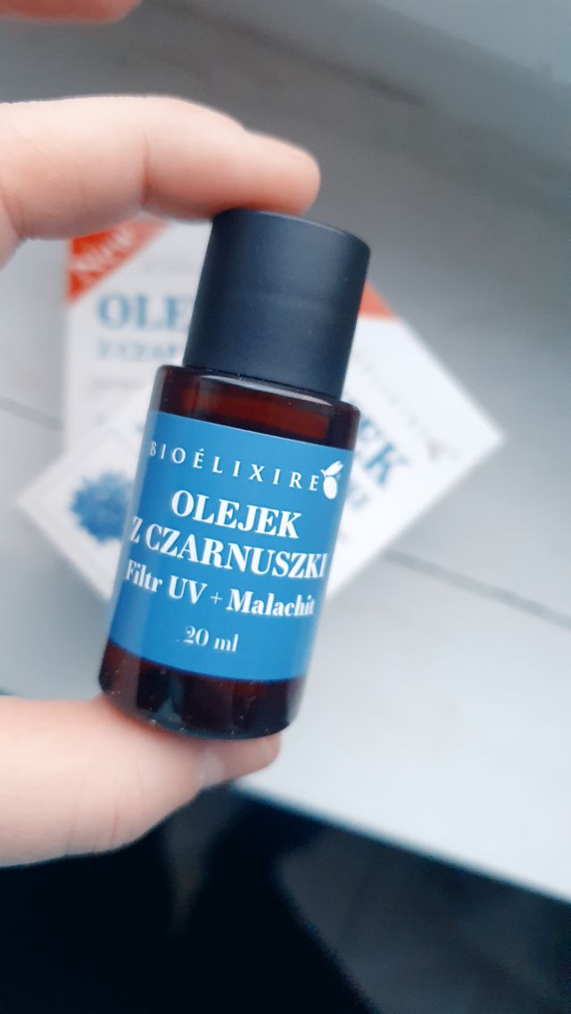 Bioélixire Olejek do włosów, Olejek z czarnuszki, Filtr UV + Malachit
