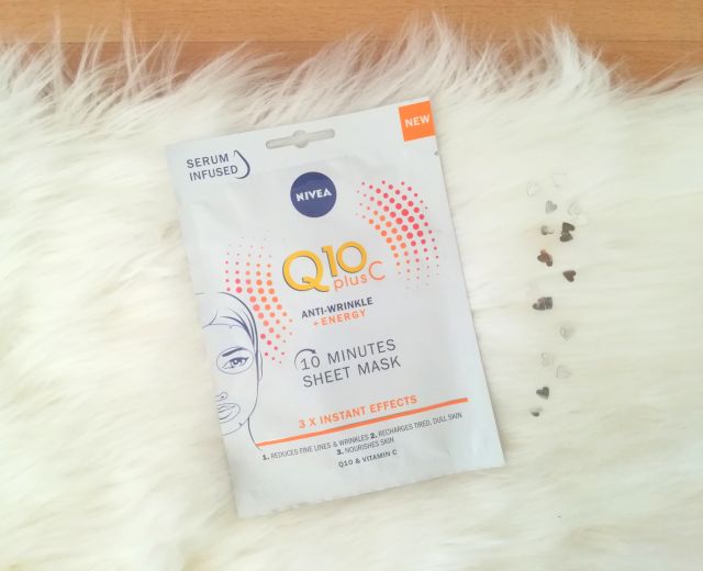 Nivea Q10 plus C, Maska do twarzy na tkaninie, 10 minutowa, Anti-Wrinkle + Energy