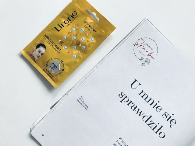 Lirene Dermoprogram, Maseczka do twarzy, Ekspresowy lifting, Napinająca, z 24k złotem i perłą