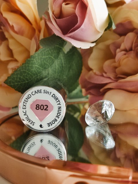 Semilac Extend 5 in 1, Lakier hybrydowy 5 w 1, nr 802 Dirty Nude Rose