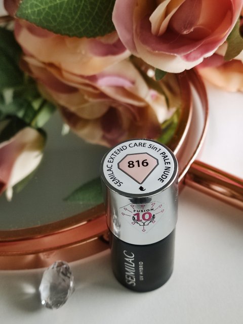 Semilac Extend 5 in 1, Lakier hybrydowy 5 w 1, nr 816 Pale Nude