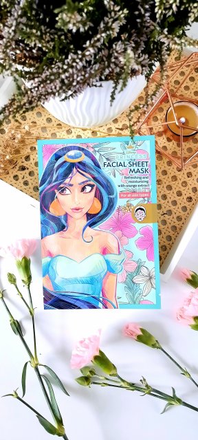 Topbrands Europe B.V. Disney Princess, Maska do twarzy w płacie, Odświeżająca i nawilżająca, Z ekstraktem z pomarańczy, Esmeralda